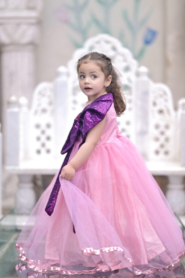 Pink Plum Sequins Bow