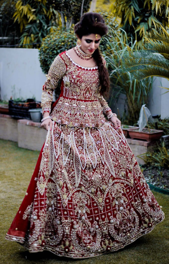 Raani Laaj – Crafted Majestic Deep Red Bridal Lehenga Choli