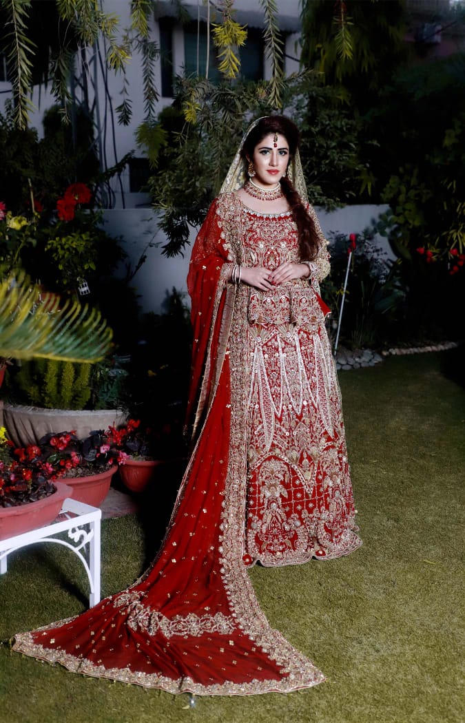Raani Laaj – Crafted Majestic Deep Red Bridal Lehenga Choli