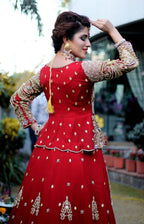 Raani Laaj – Crafted Majestic Deep Red Bridal Lehenga Choli