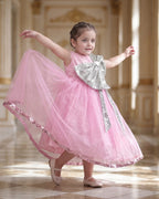 Pink Silver Sequins Bow