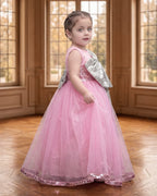 Pink Silver Sequins Bow