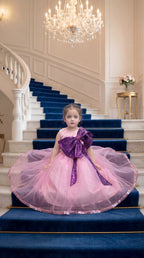 Pink Plum Sequins Bow