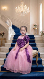 Pink Plum Sequins Bow