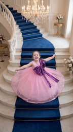 Pink Plum Sequins Bow